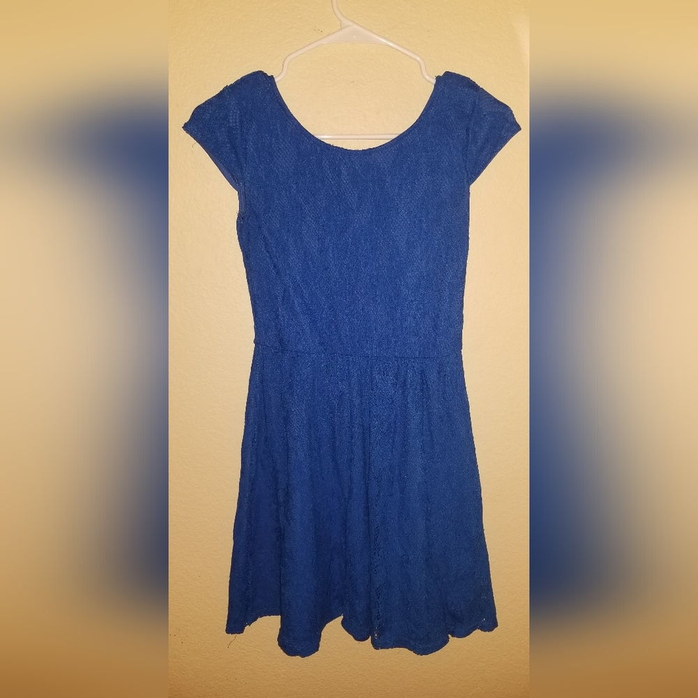 Blue Floral Lace Dress